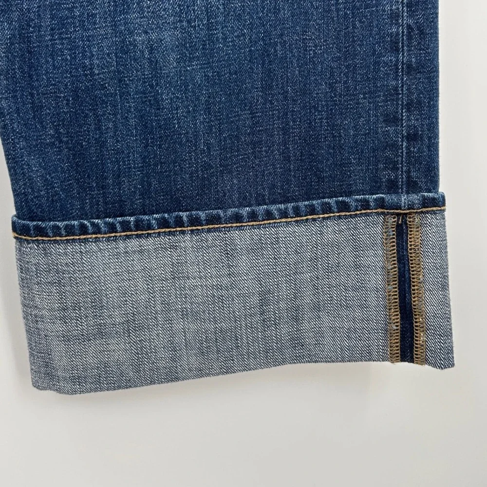 J.Crew Rigid Low Rise Wide Leg‎ Jeans Blue Denim Size 28 Cuff Pockets